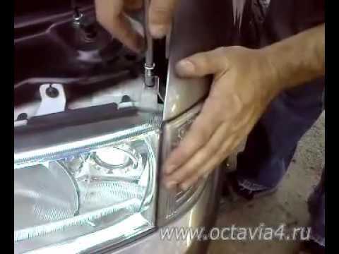 Как заменить лампу указателя поворота на Skoda Octavia